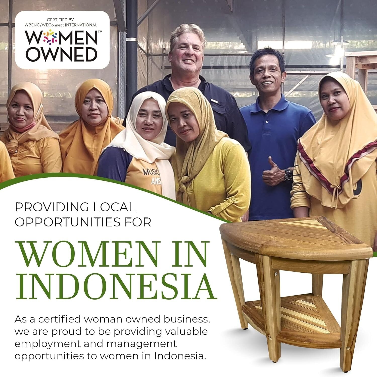 Elegant Teak Corner Shower Seat with Integrated Shelf - Perfect for Bathrooms