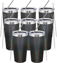 Load image into Gallery viewer, Insulated 20oz Travel Tumblers with Glitter Finish - 8 Pack for On-the-Go