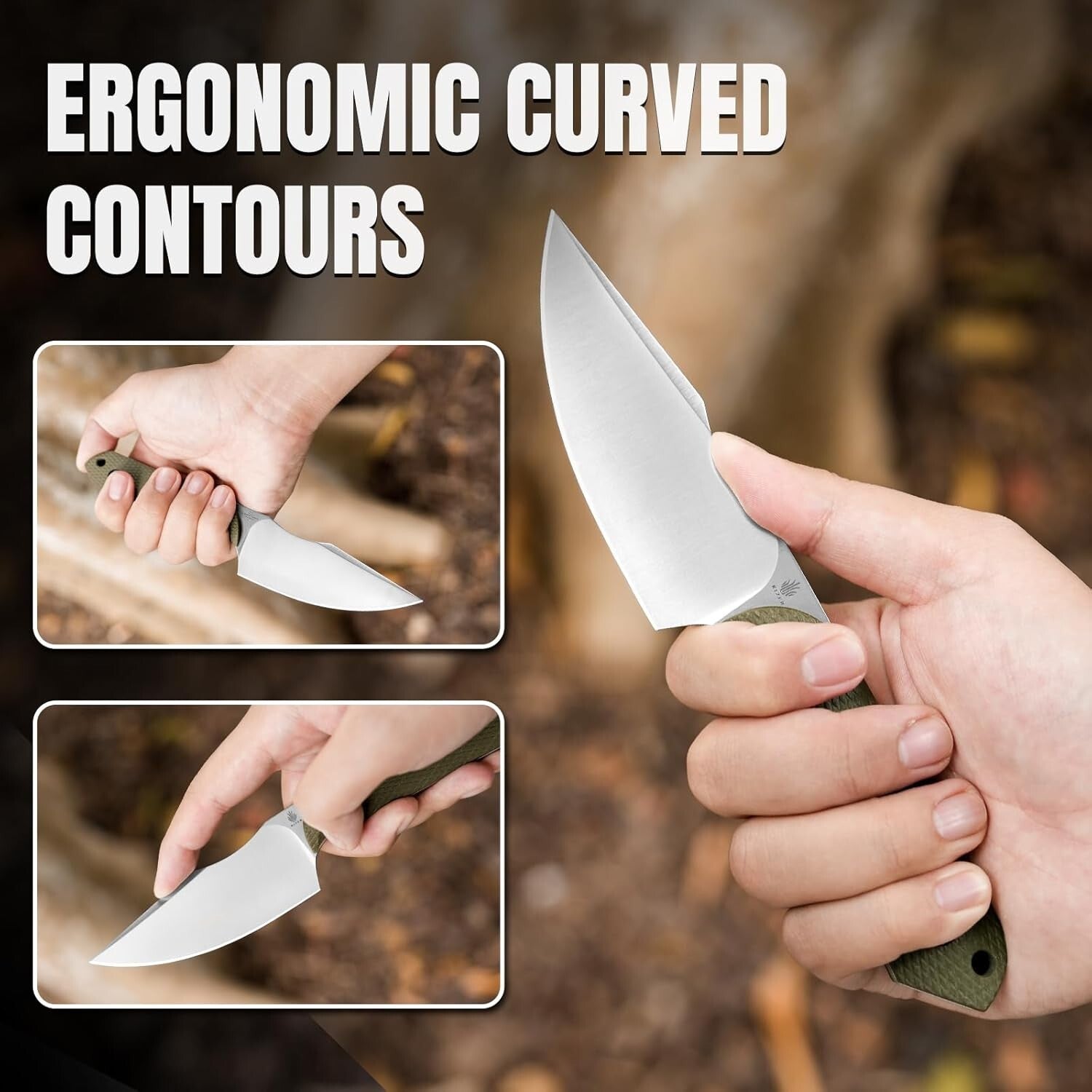 3.84” D2 Steel Harpoon Knife - Lightweight EDC Fixed Blade for Survival & Hiking