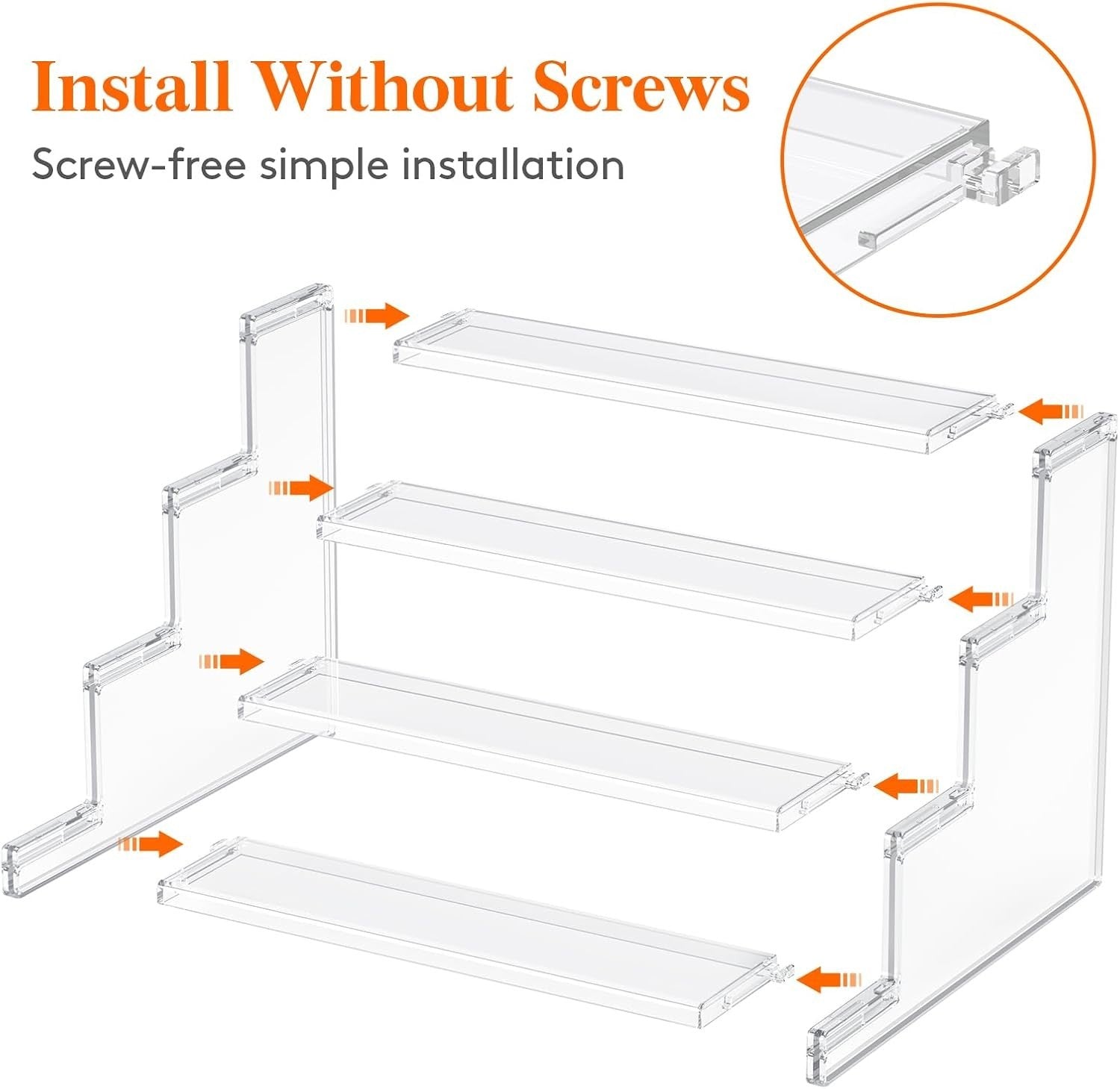 12-Inch Clear Plastic Display Stand - Tool-Free Assembly for Organizing & Decor