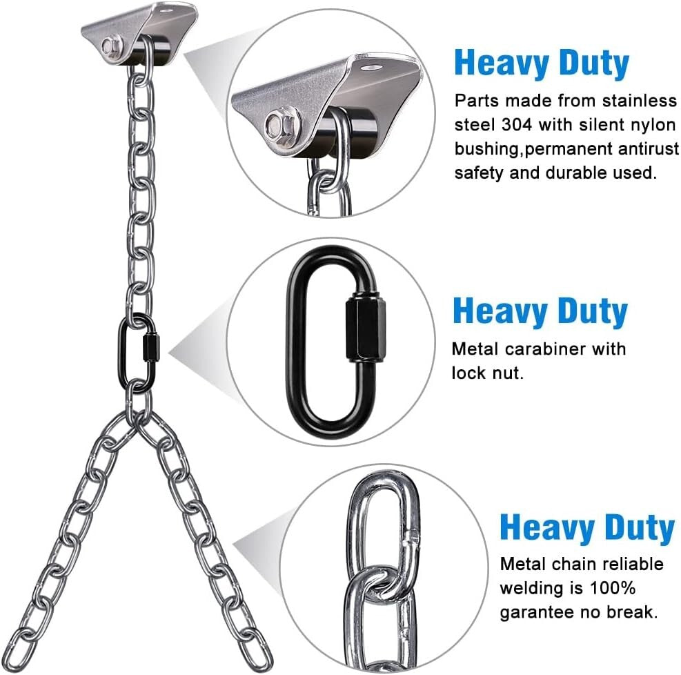 Durable 81" Hanging Chain Kit with Carabiners - Perfect for Swings & Hammocks