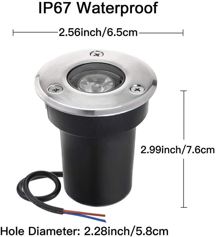 Efficient LED In-Ground Landscape Lights - 12V Waterproof 6 Pack for Outdoor Use