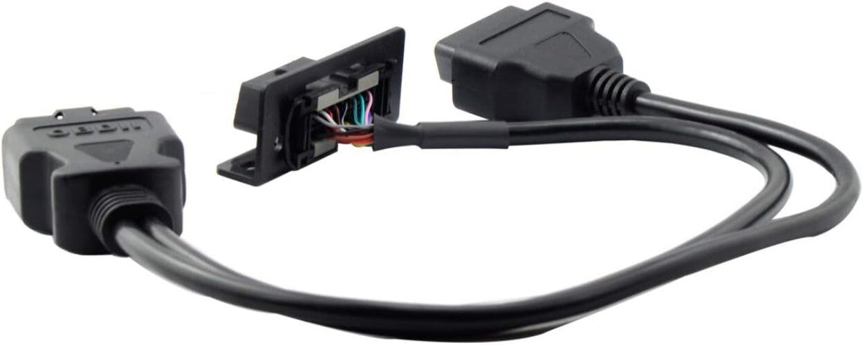 OBD II Full 16 Pin Splitter 1 Male to 2 Female - 50cm Diagnostic Extension Cable