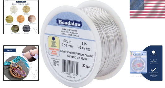 500 ft Silver Plated Copper Jewelry Wire - 22 Gauge - Easy for Beginners & Pros
