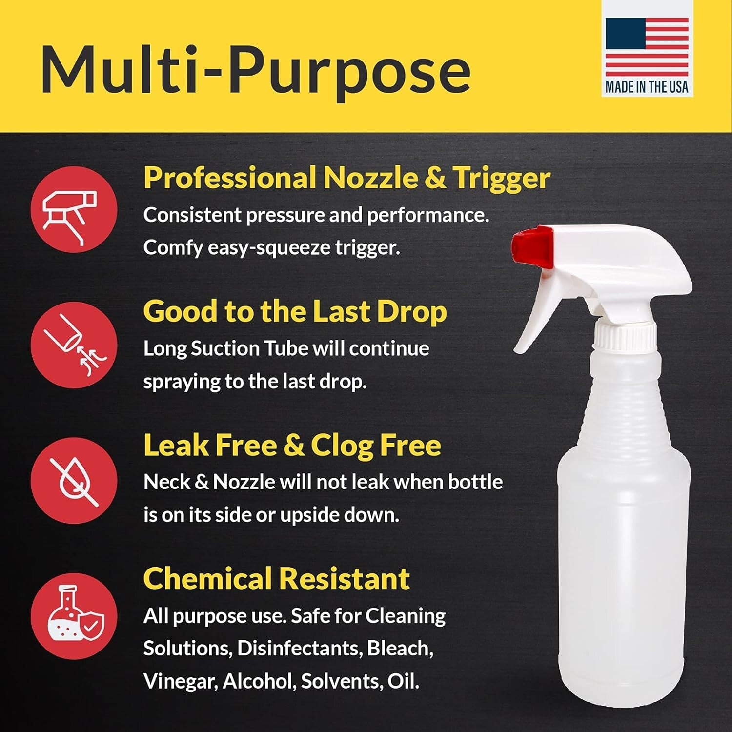 Versatile 12-Pack Leak-Proof Spray Bottles - Ideal for Cleaning, Hair, Plants