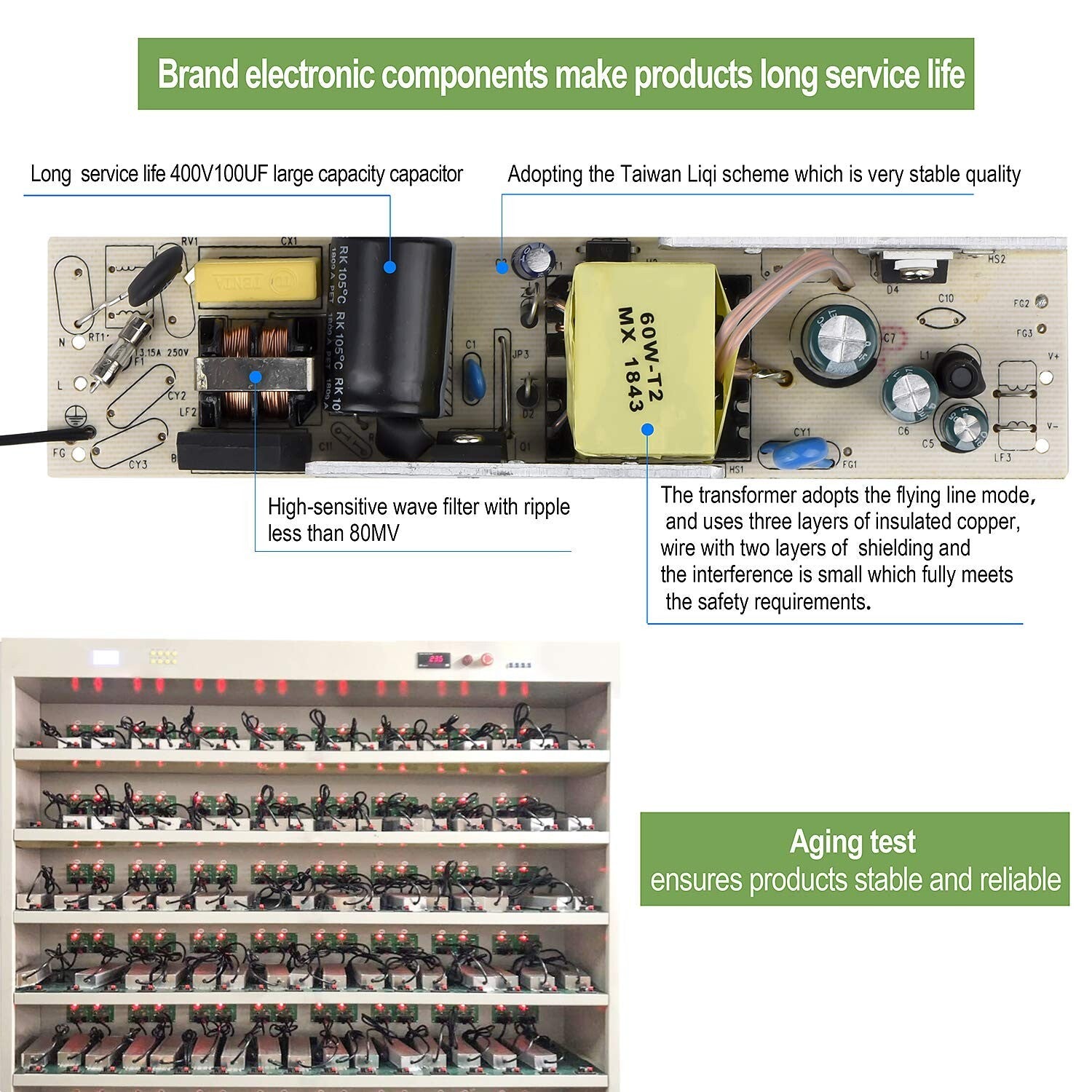 60W IP67 LED Driver Pack of 6 - Reliable Power Supply for Outdoor Use