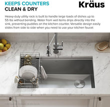 Load image into Gallery viewer, 17" Stainless Steel Over Sink Dish Drying Rack with Removable Utensil Holder