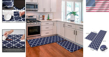Load image into Gallery viewer, Waterproof Non-Skid Blue Kitchen Mat Set [2 Pcs] for Enhanced Standing Comfort