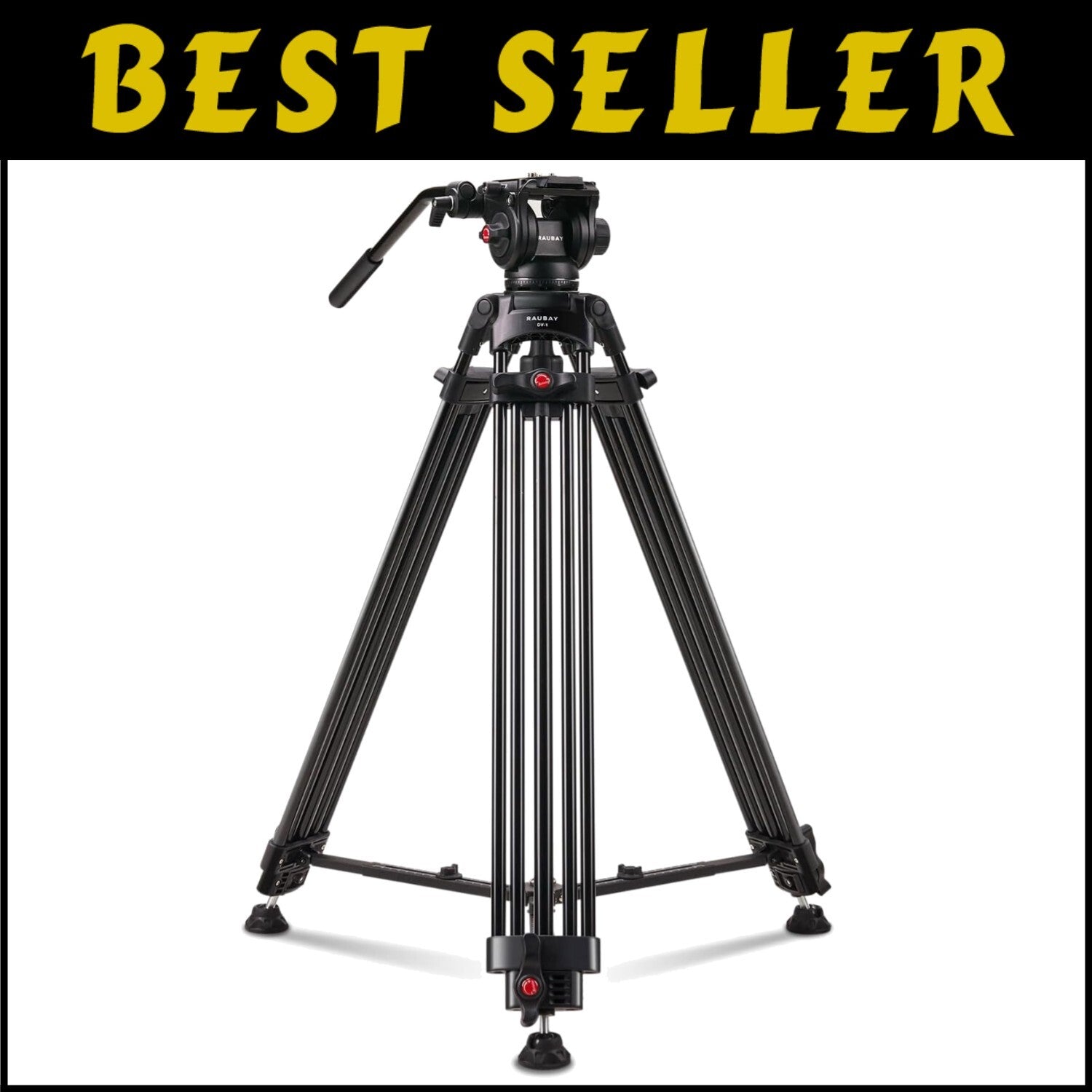 Aluminum Fluid Head Tripod: 70.8” Height, 17.6lbs Capacity for Stable Shots