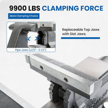 Load image into Gallery viewer, Sturdy 6.5 Inch Ductile Iron Bench Vise - 210° Swivel Base for Precision Work