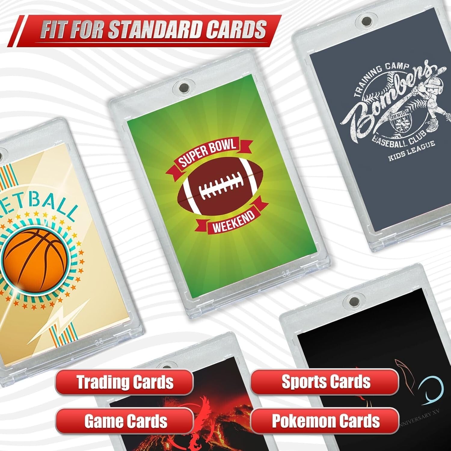 100 Magnetic Card Holders - 35PT UV-Blocking Protectors for All Card Collections