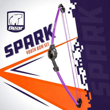 Load image into Gallery viewer, Lightweight Youth Bow Set with Whisker Biscuit, Ideal for Ages 5-10 - Flo Purple
