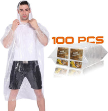 Load image into Gallery viewer, Lightweight 10 Pack Emergency Rain Ponchos for Adults &amp; Kids - Easy Carry