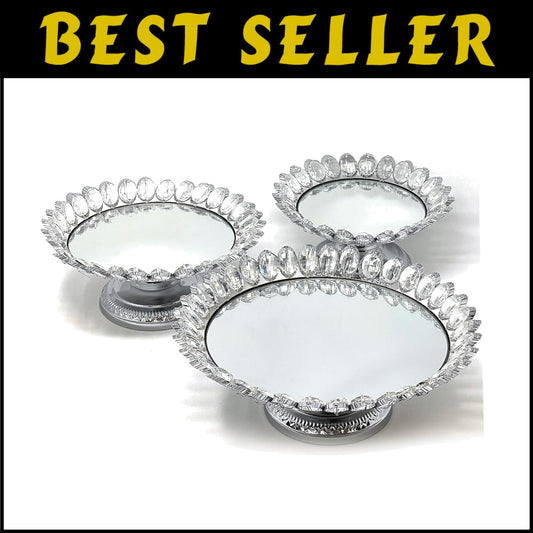 Multi-Purpose Silver Plated Cake Stand Set - Perfect for Weddings & Celebrations