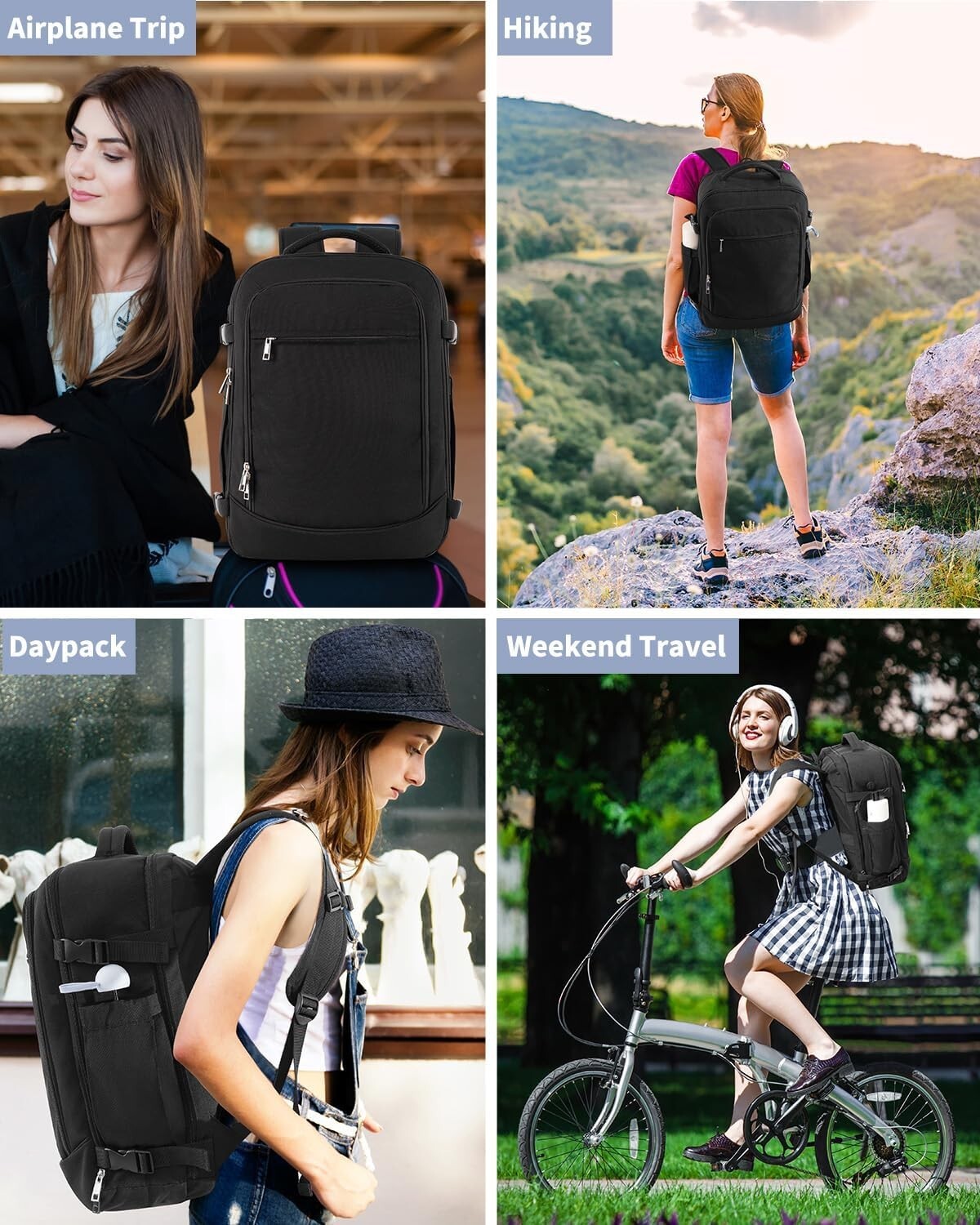 Ergonomic Travel Backpack with Packing Cubes - 40L Waterproof Adventure Bag