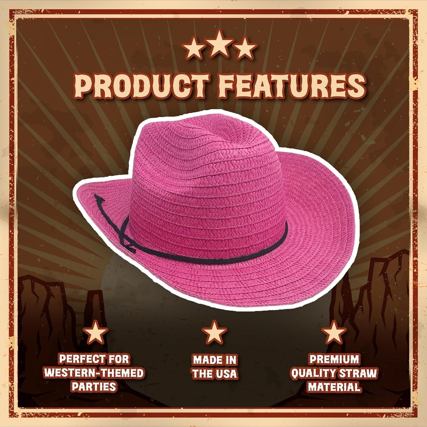 Spacious 24" Cowboy Hats - 72-Piece Set for Men, Women & Festive Gatherings