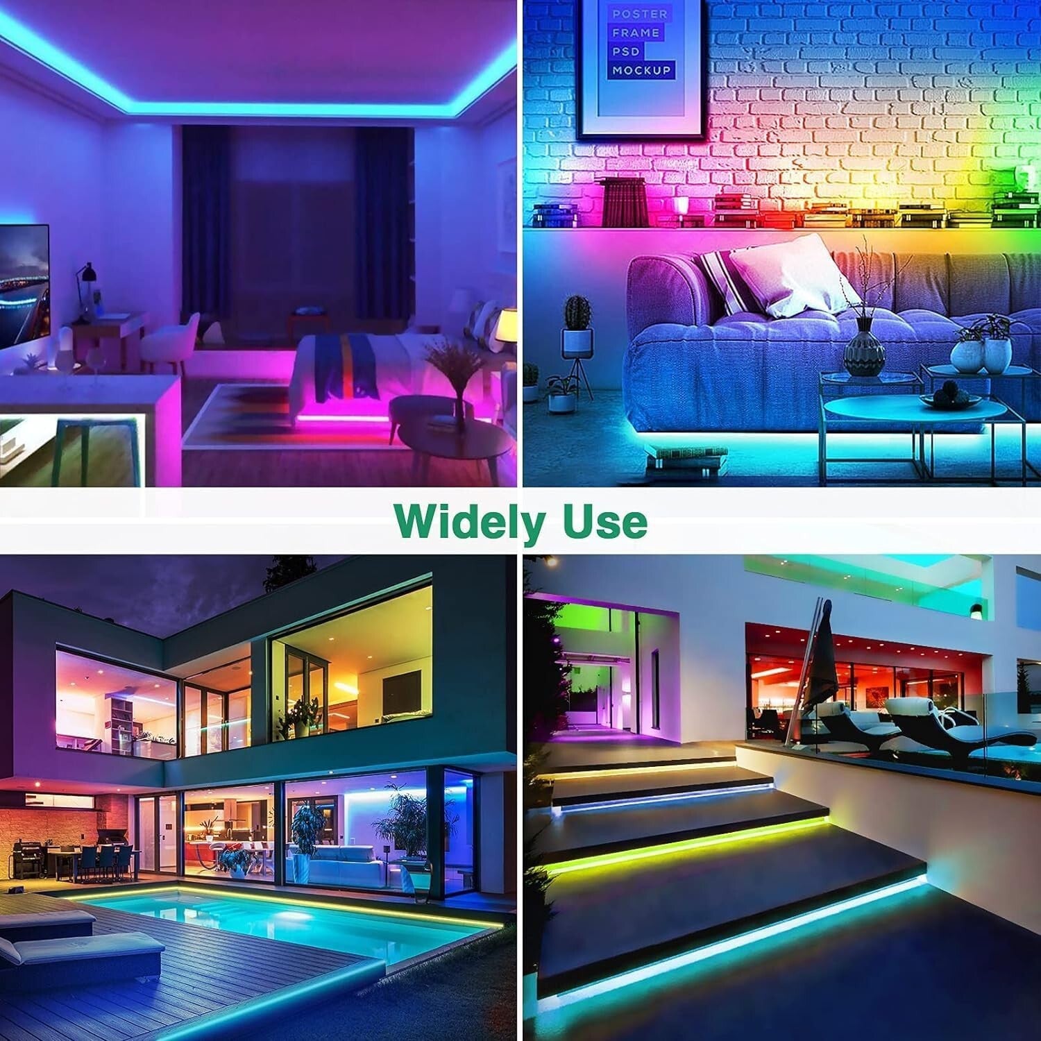 Flexible 16.4Ft LED Neon Rope Lights - Waterproof, App Control & Color Changing