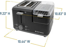 Load image into Gallery viewer, 2-Slice Toaster and Egg Cooker Duo with Removable Meat Tray - Modern Design