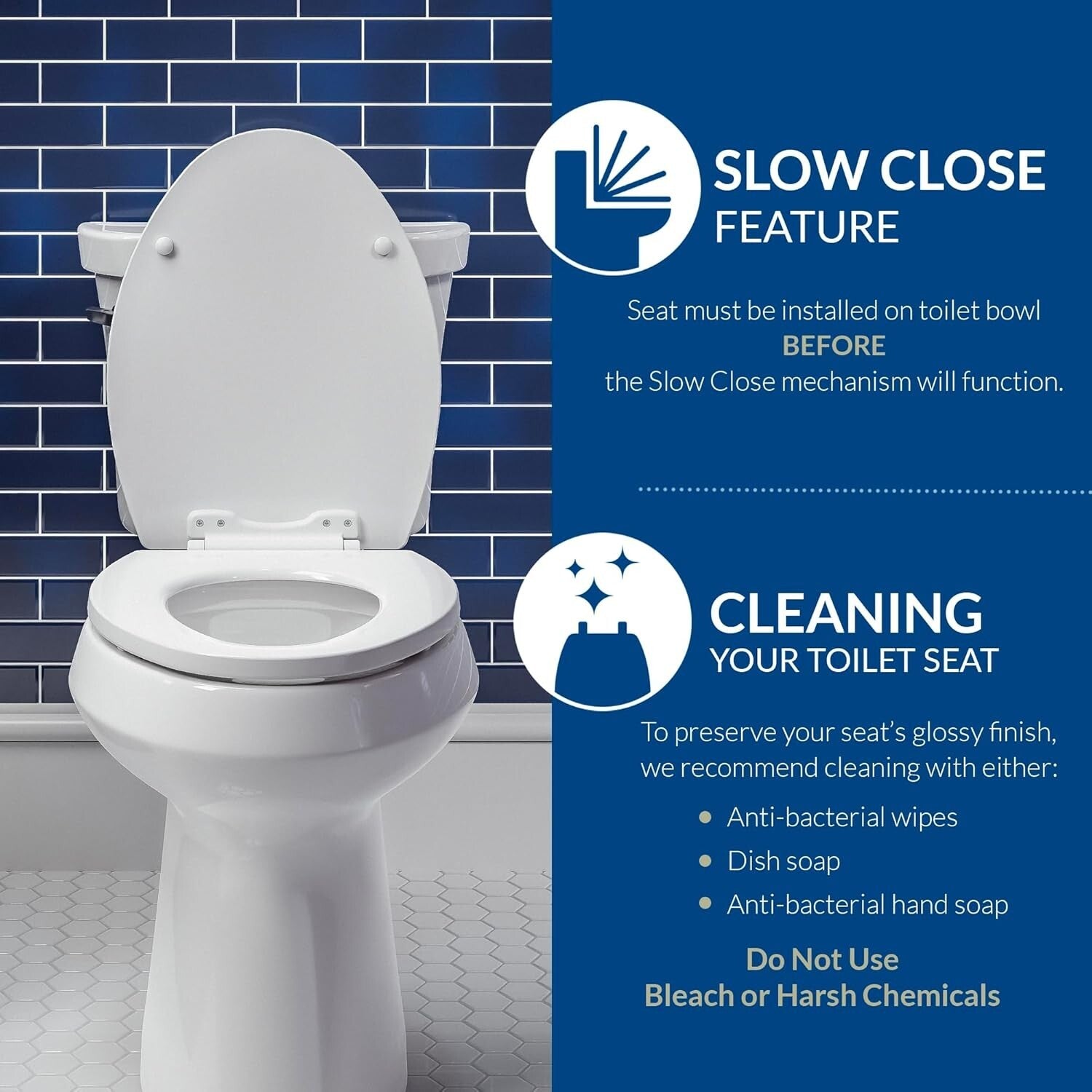 4-Pack Premium Wood Round Toilet Seats with Slow Close & Easy Clean Features