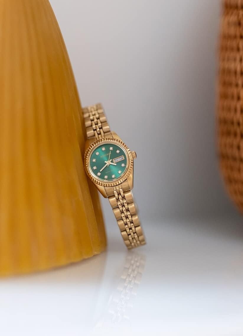 Water-Resistant Women's Watch with Gold-Tone Bracelet and Luxurious Crystals