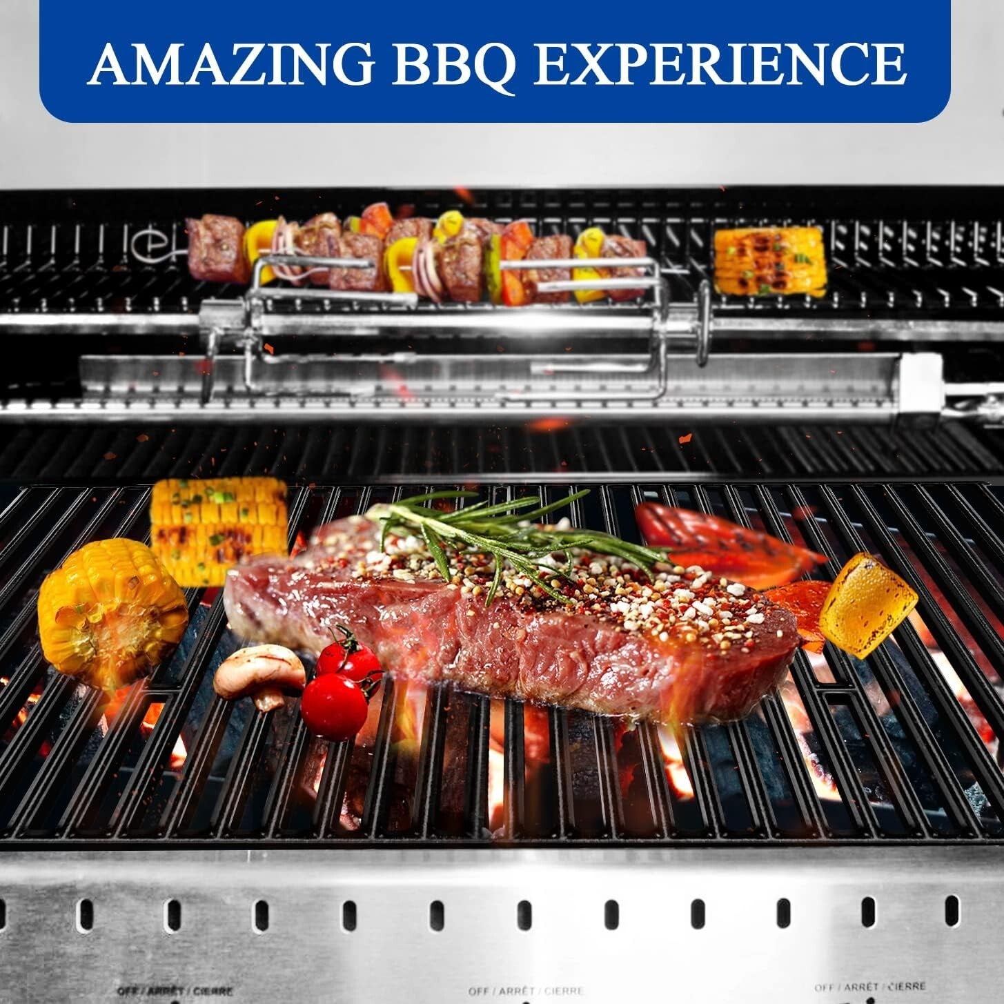 Broil King-Compatible 15" Cast Iron Grill Grates – 2 PCS for Superior Cooking