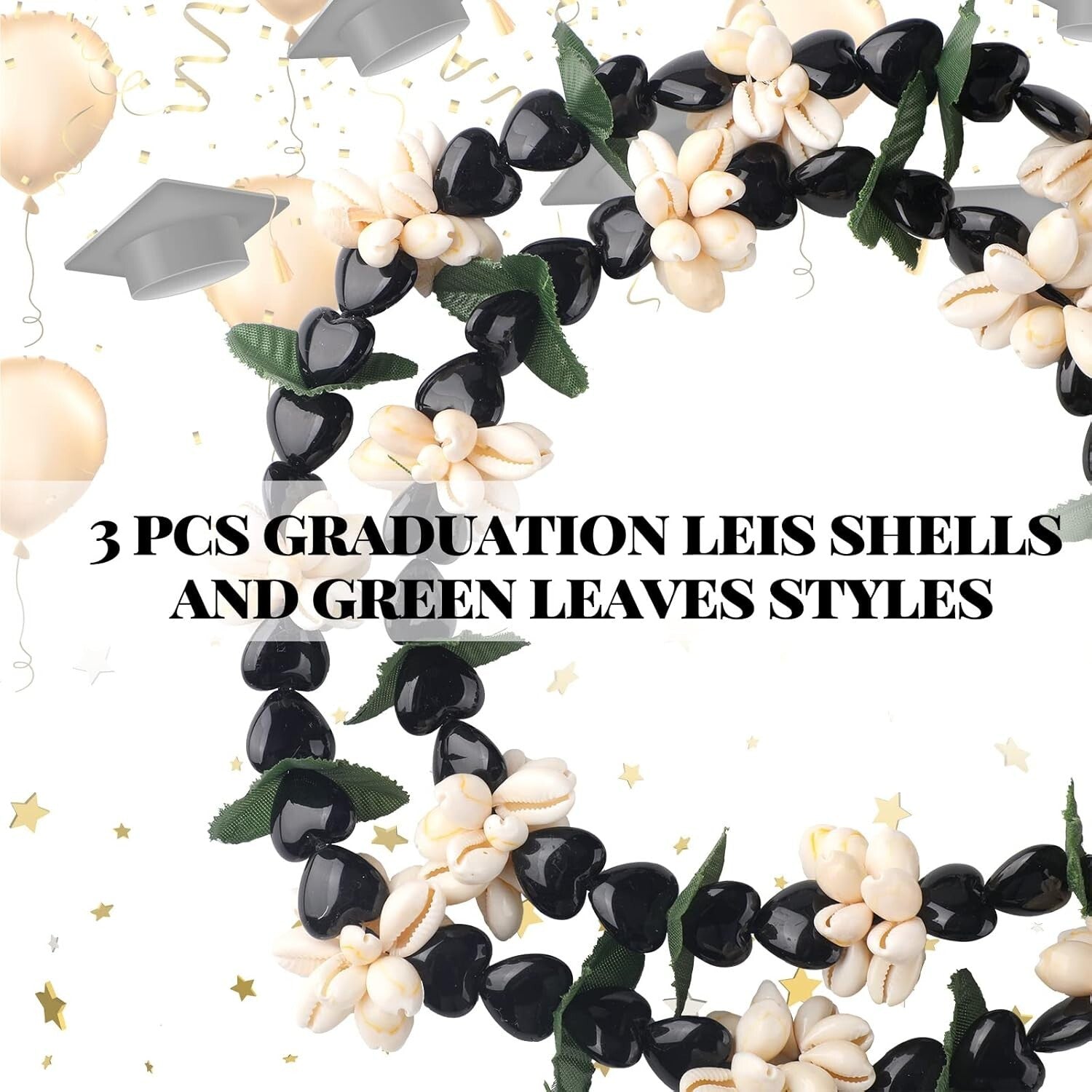 Pack of 6 Adjustable Hawaiian Kukui Nut Leis - 32'' Graduation Accessories