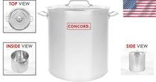 Load image into Gallery viewer, Commercial Quality 30 Quart Stainless Steel Stock Pot with Riveted Handles