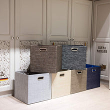 Load image into Gallery viewer, Modern Black Foldable Storage Cubes 4-Pack - 13x13x13 Bins for Home Organization