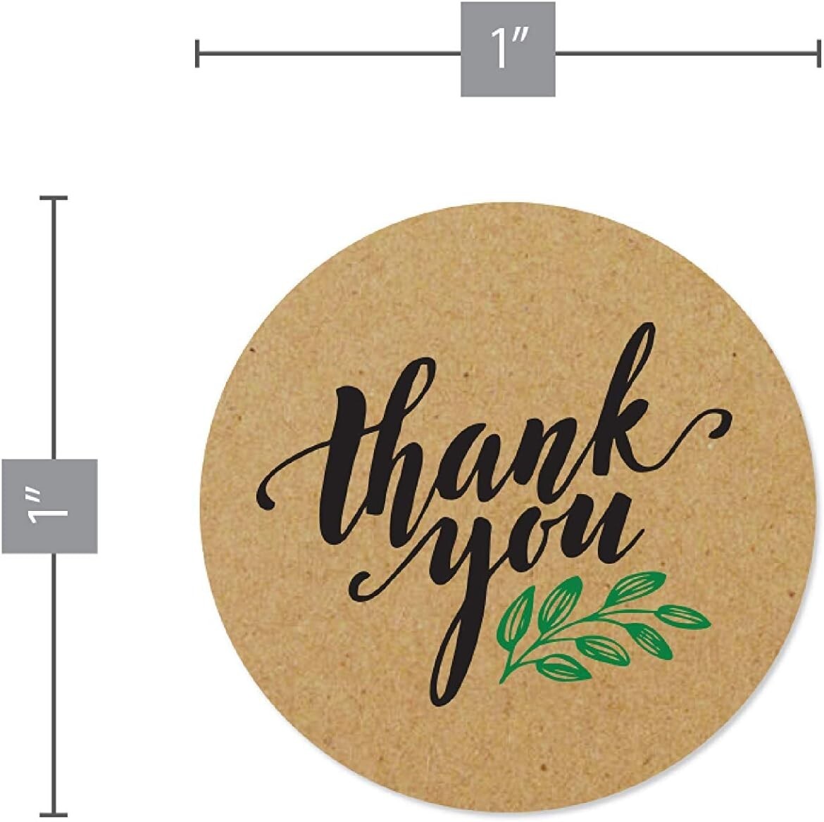 10000 Kraft Thank You Stickers - Elegant 1 Inch Round Labels for Your Business