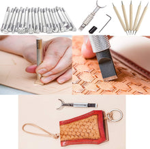 Load image into Gallery viewer, Complete Leather Working Kit with Tools for Stamping, Stitching &amp; More - 372 pcs