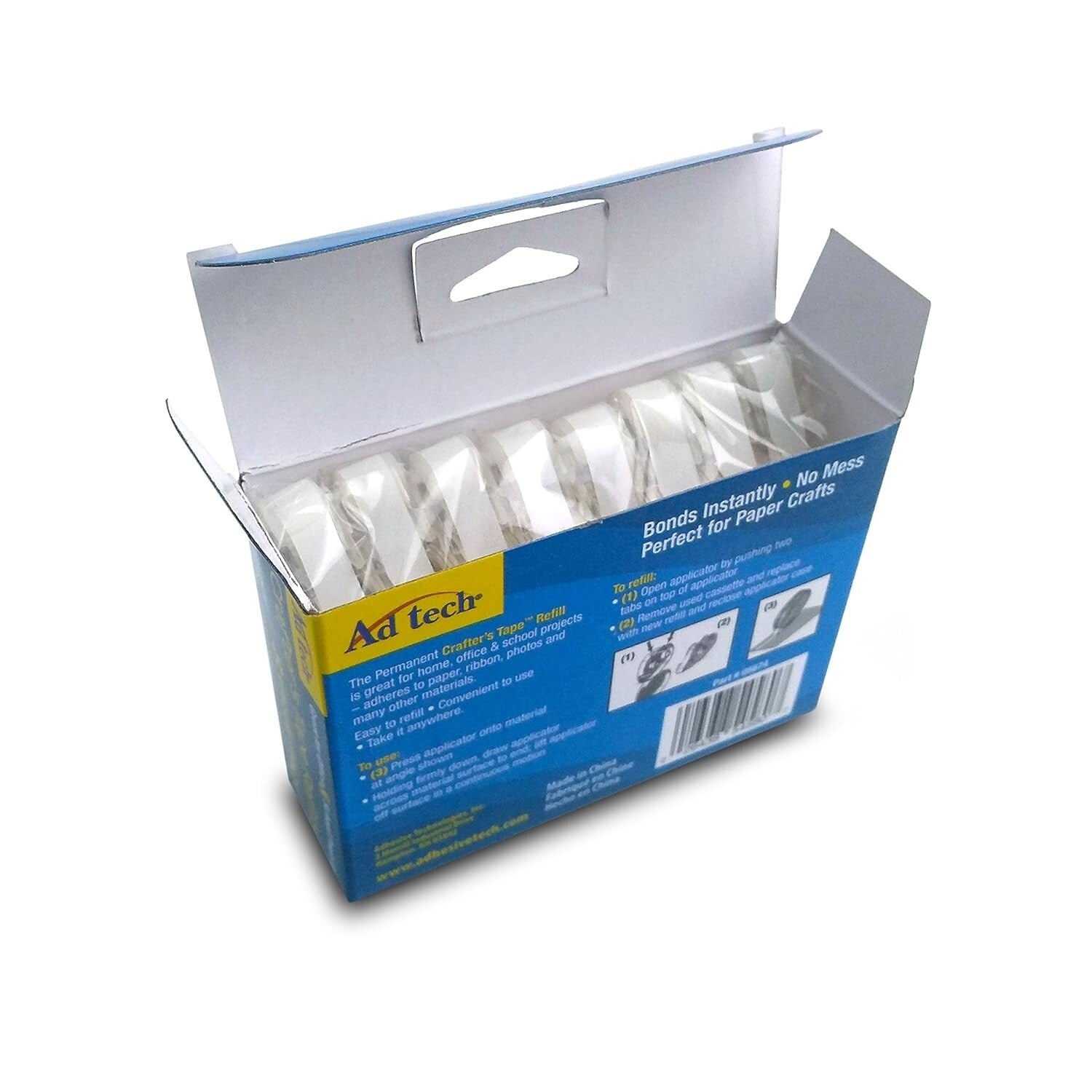 Permanent Blue Cartridge Crafter's Tape Refills (12 Pack) - Photo Safe Adhesive