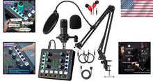 Load image into Gallery viewer, Professional Podcast Equipment Set with Condenser Mic, Sound Card &amp; Accessories