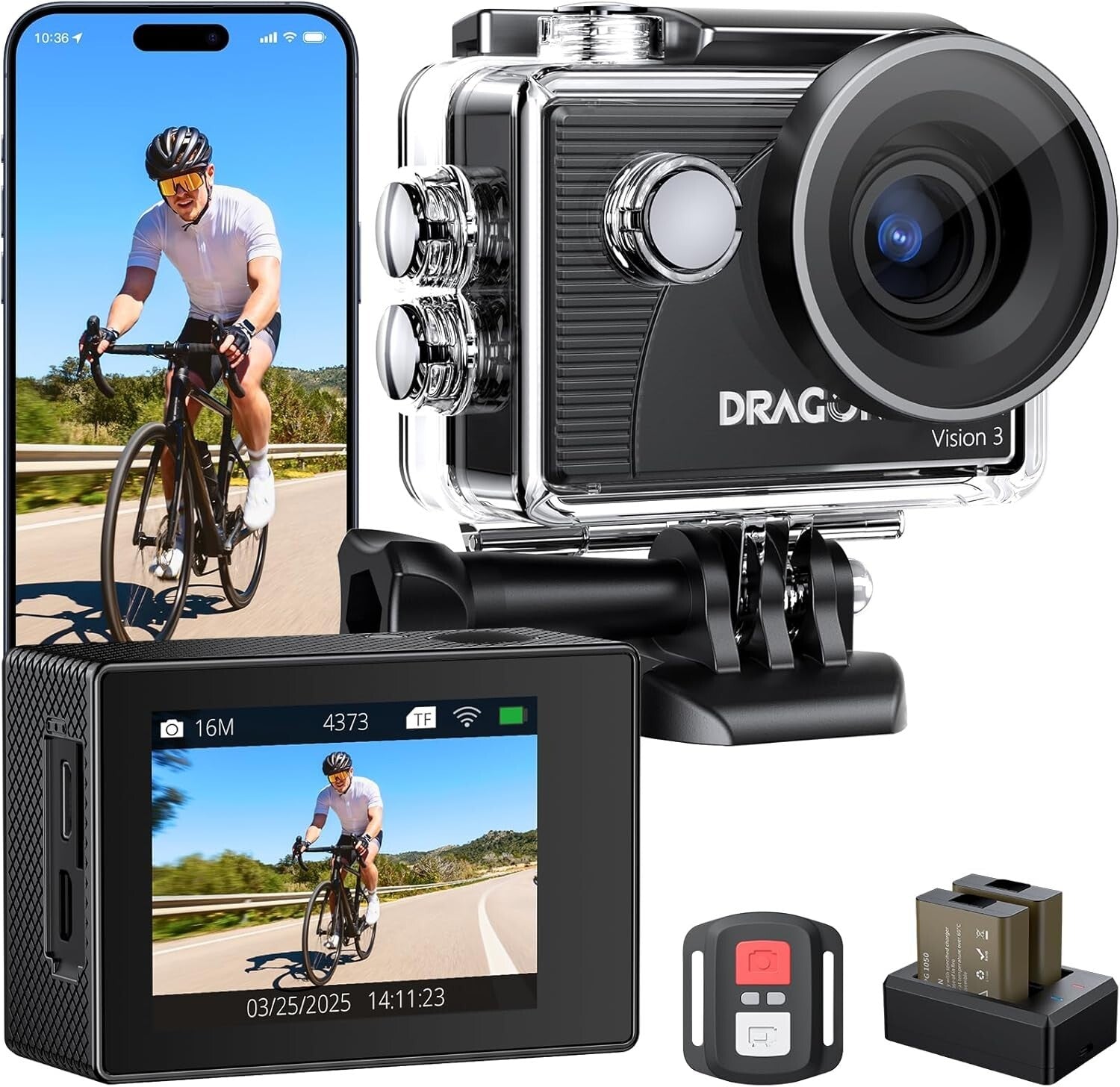 Adventurer's Dream: 4K Action Camera with 100FT Waterproof & Remote Control