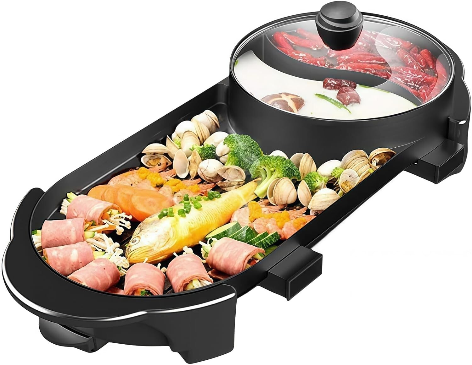 Dual Zone Hot Pot & Grill with Temperature Control - Perfect for Gatherings