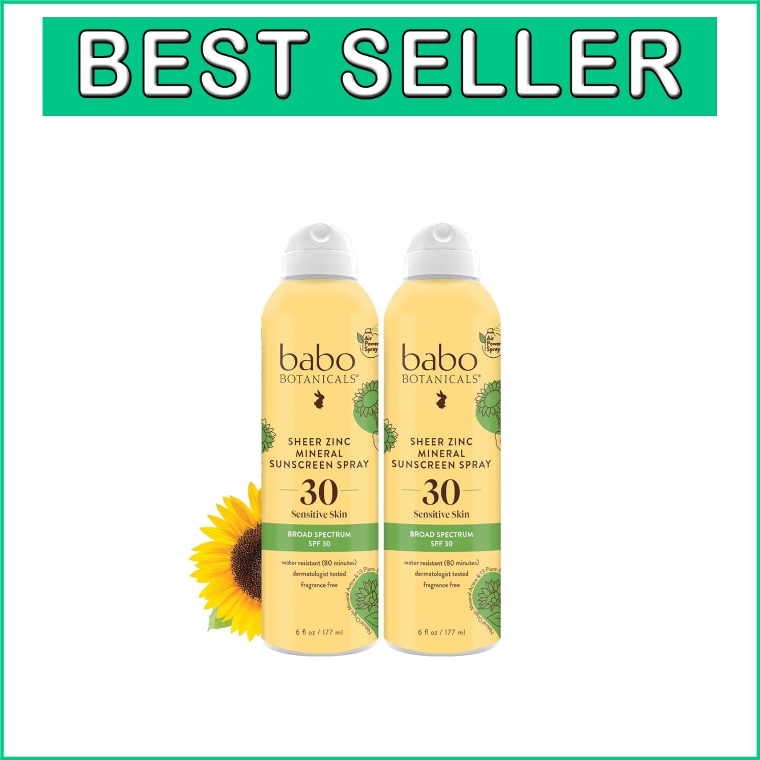 Babo Botanicals Continuous Sunscreen Spray - Ideal for Sensitive Skin & Families