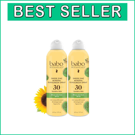 Babo Botanicals Continuous Sunscreen Spray - Ideal for Sensitive Skin & Families