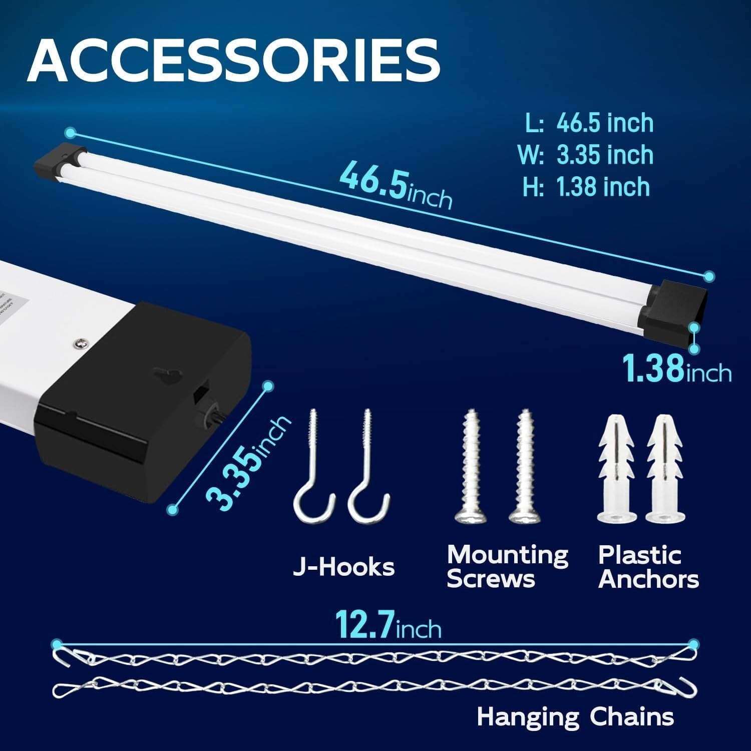 Energy-Efficient 4FT LED Utility Lights - Linkable & Easy Install for Workspaces