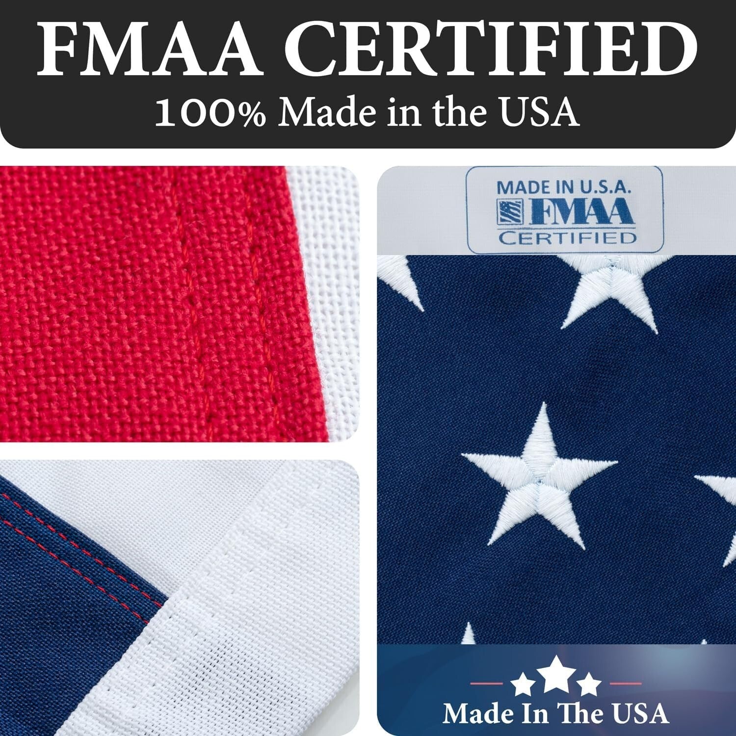 FMAA Certified 3x5 Heavy Duty American Flag - Designed for Extreme Weather