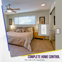 Load image into Gallery viewer, Ultimate Ceiling Fan &amp; Light Control Switch - Easy Slide Operation, 2.5A Rating