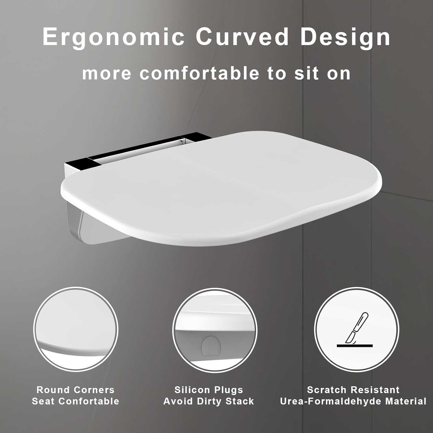 Durable Therapy Shower Chair - Wall-Mounted Foldable Seat for Elderly & Disabled