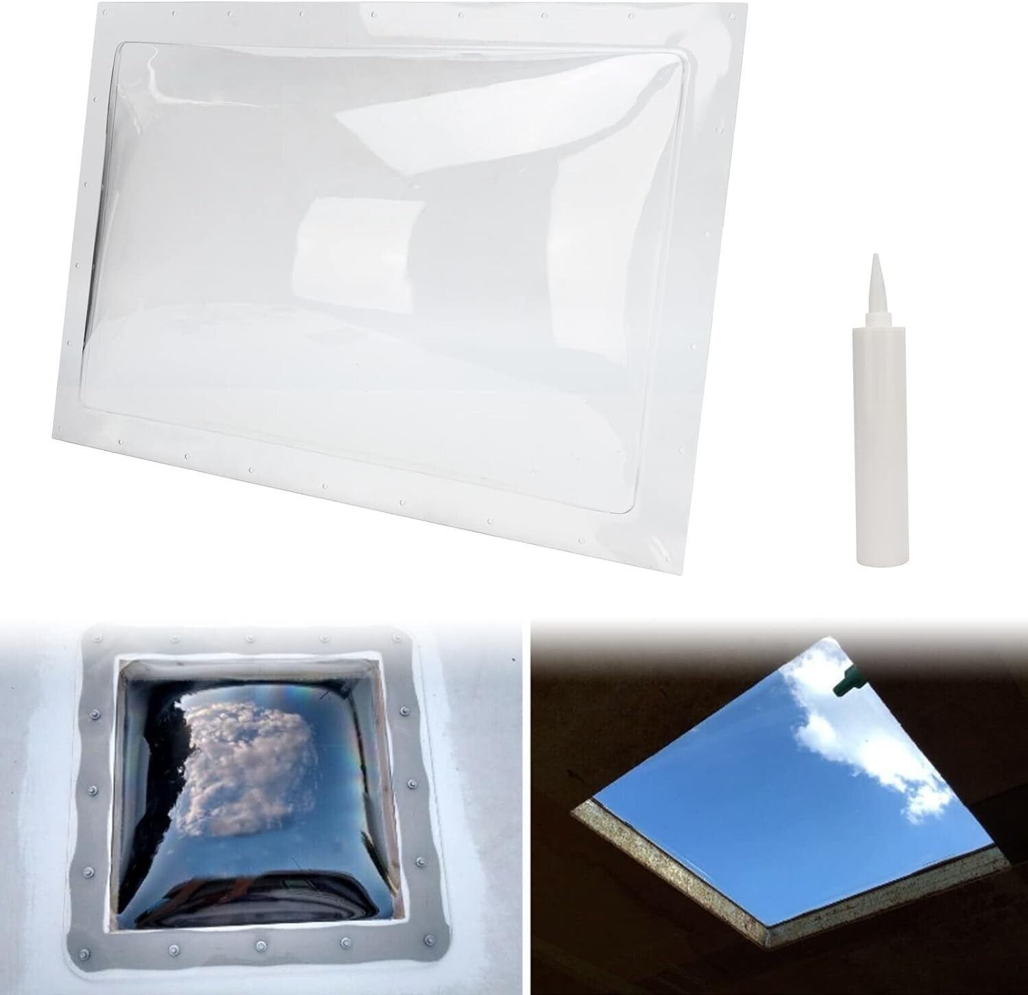 Durable Polycarbonate RV Skylight Dome 18"x26" - Weather-Resistant, Easy Install