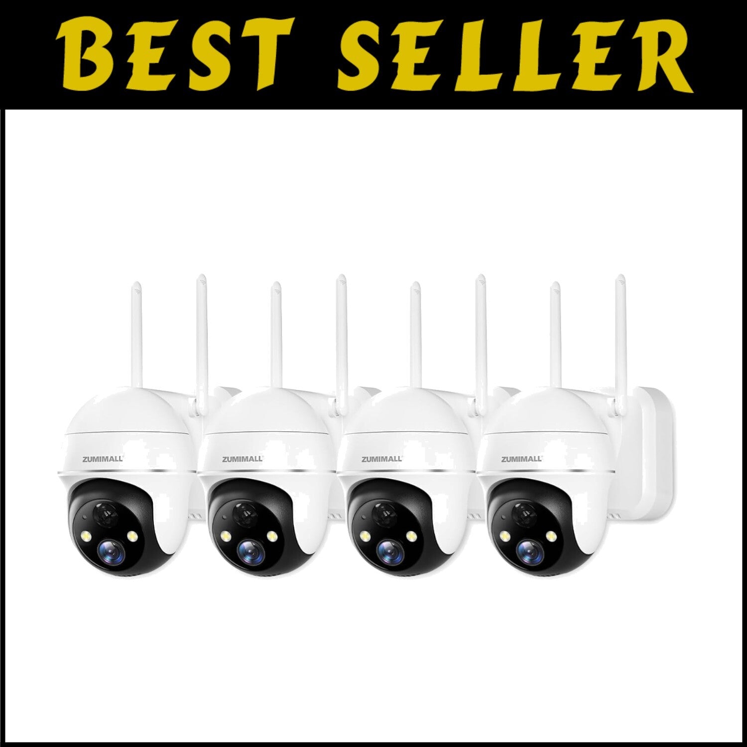 Easy-Install 4-Pack Wireless Security Cameras with Motion Detection Alerts