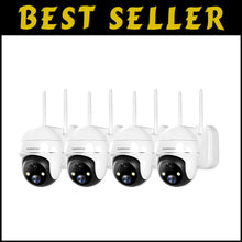 Load image into Gallery viewer, Easy-Install 4-Pack Wireless Security Cameras with Motion Detection Alerts
