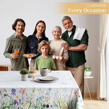 Load image into Gallery viewer, Elegant 100% Cotton Floral Tablecloth - 70 x 90 Inches, Perfect for Weddings