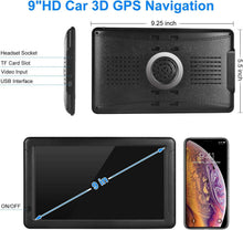 Load image into Gallery viewer, 2025 Edition GPS Navigation with Lane Guidance for Cars, Trucks &amp; RVs - 9 Inches