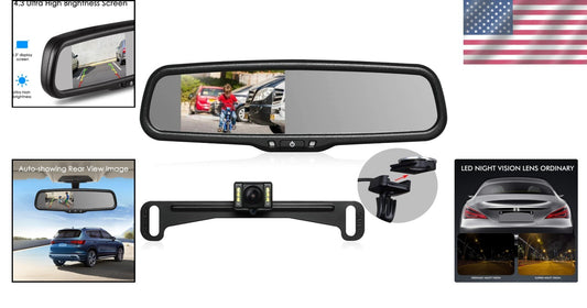 Advanced Night Vision Rearview Mirror Camera with Stable Signal & LED Support