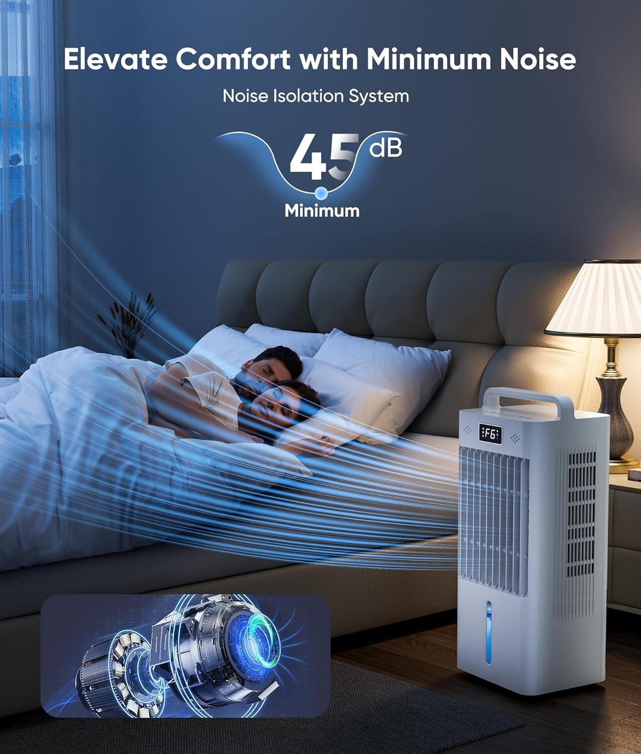 6-Speed Portable Evaporative Air Conditioner with 20H Cooling & Remote Control