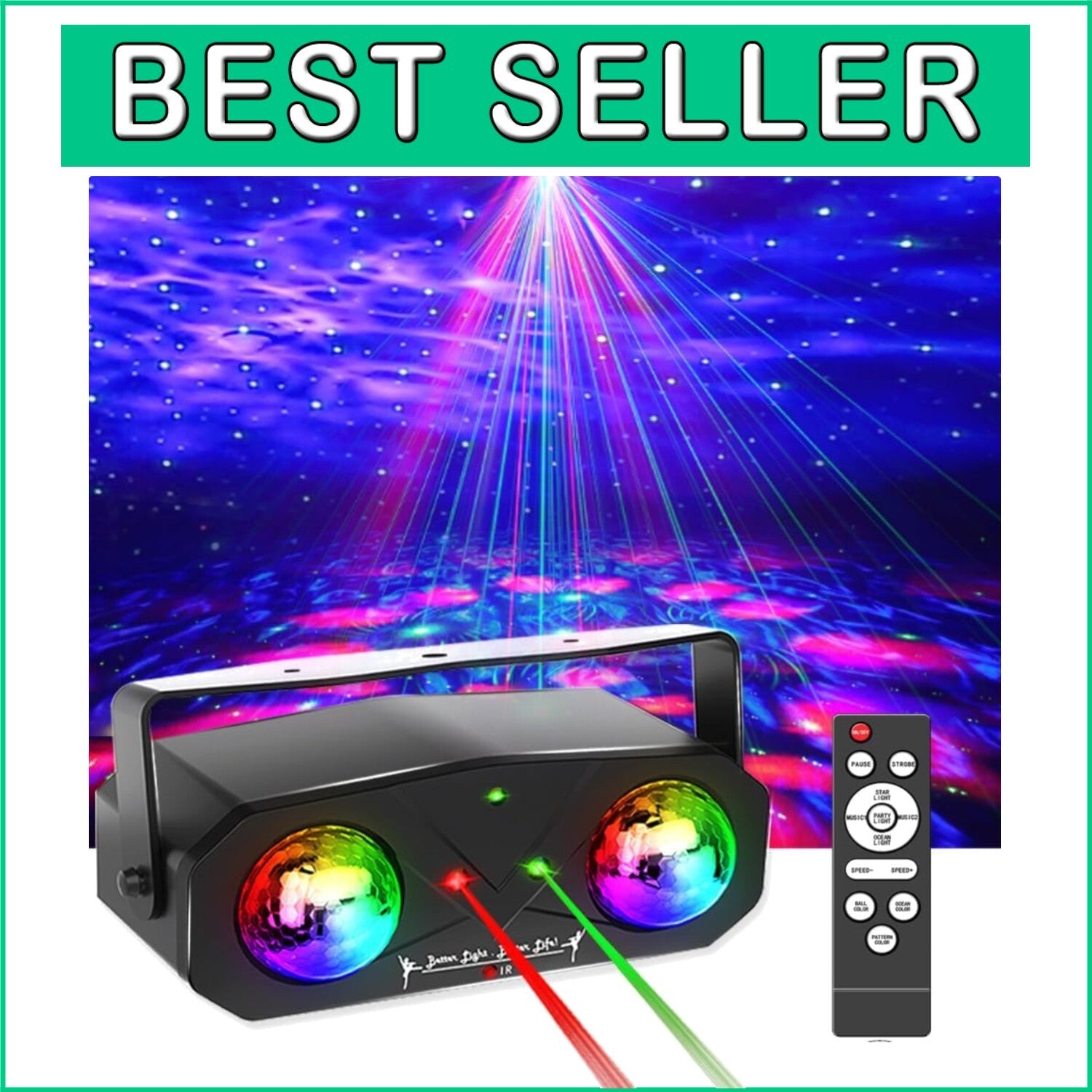 Enchanting Ocean Wave & Star Projector Light - Perfect for Bedroom or Parties