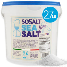 Load image into Gallery viewer, Kosher Certified Fine Sea Salt Bulk - 27.56 lbs for Restaurant &amp; Canning Use