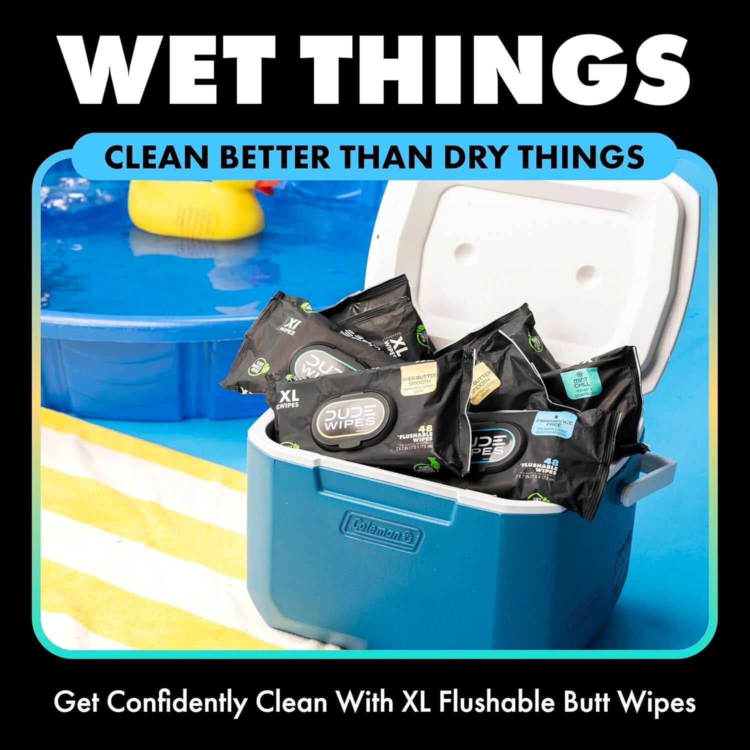 Extra-Large Flushable Wipes – 9 Pack Set, Biodegradable & Unscented Comfort